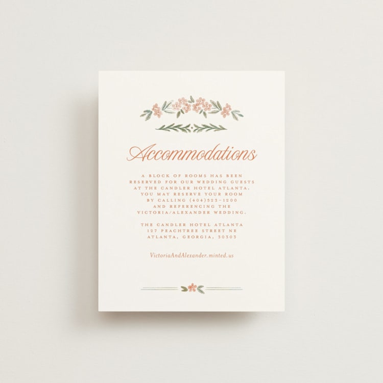 "Vintage Sketched" - Direction Cards in Persimmon by Jenna Holcomb - Front