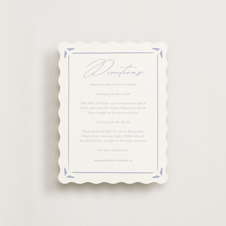 "Ocean Dreams" - Direction Cards in Pale Cerulean by Sabrin Deirani - Front
