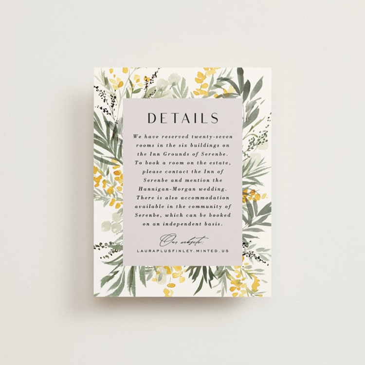 "mimosa" - Direction Cards in Dandelion by Everett Paper Goods - Front