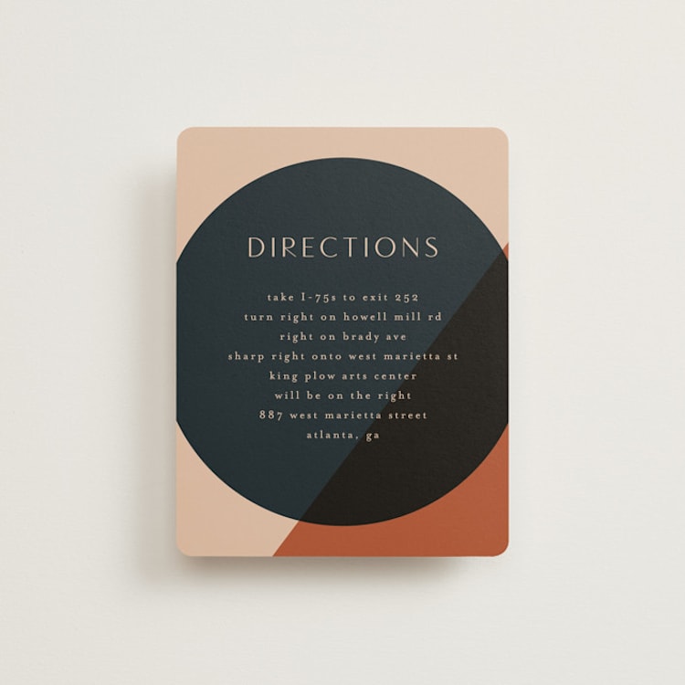 "Bold Geometric" - Direction Cards in Terracotta by Morgan Kendall - Front