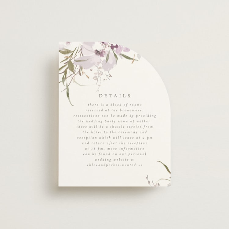 "Meadow Burst" - Direction Cards in Lilac by Grace Kreinbrink - Front