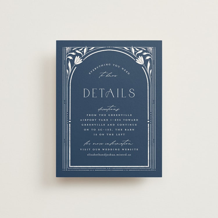 "Nouveau Frame" - Direction Cards in Delphinium by Ashley DeMeyere - Front