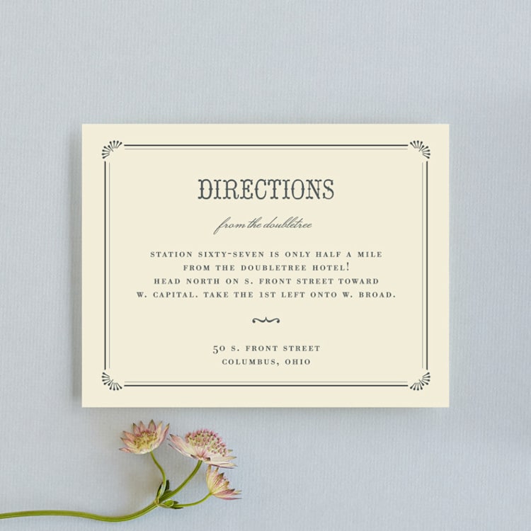 "Stache + Kiss" - Direction Cards in Creme by Penelope Poppy - Front