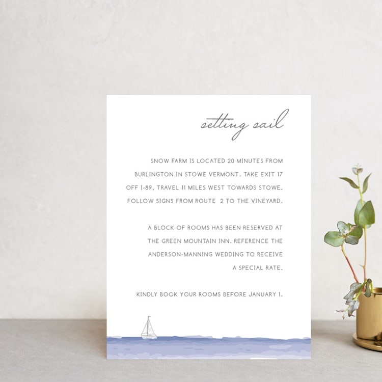 "Set Sail" - Direction Cards in Mediterranean by Sarah Brown - Front