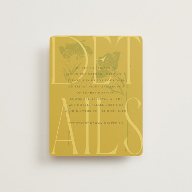 "Bloom" - Direction Cards in Island Citrus by Morgan Kendall - Front