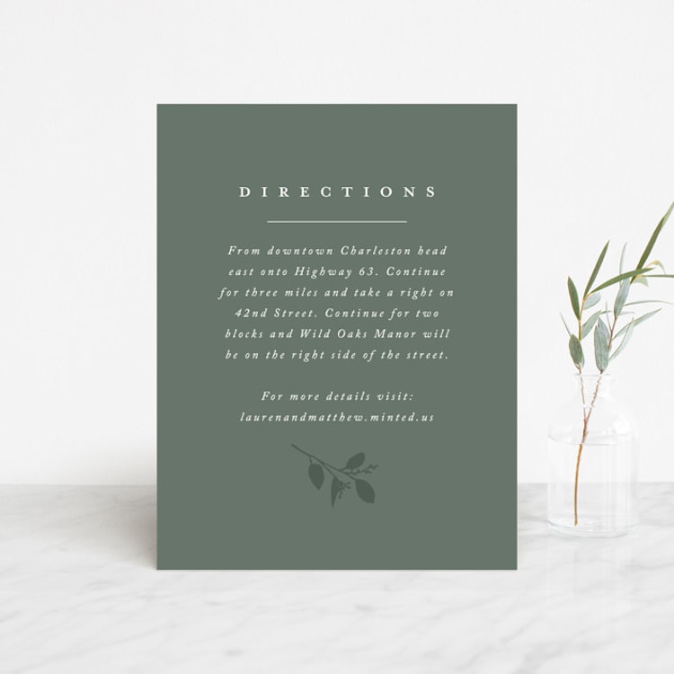 "Falling Branch" - Direction Cards in Eucalyptus by Amy Kross - Front
