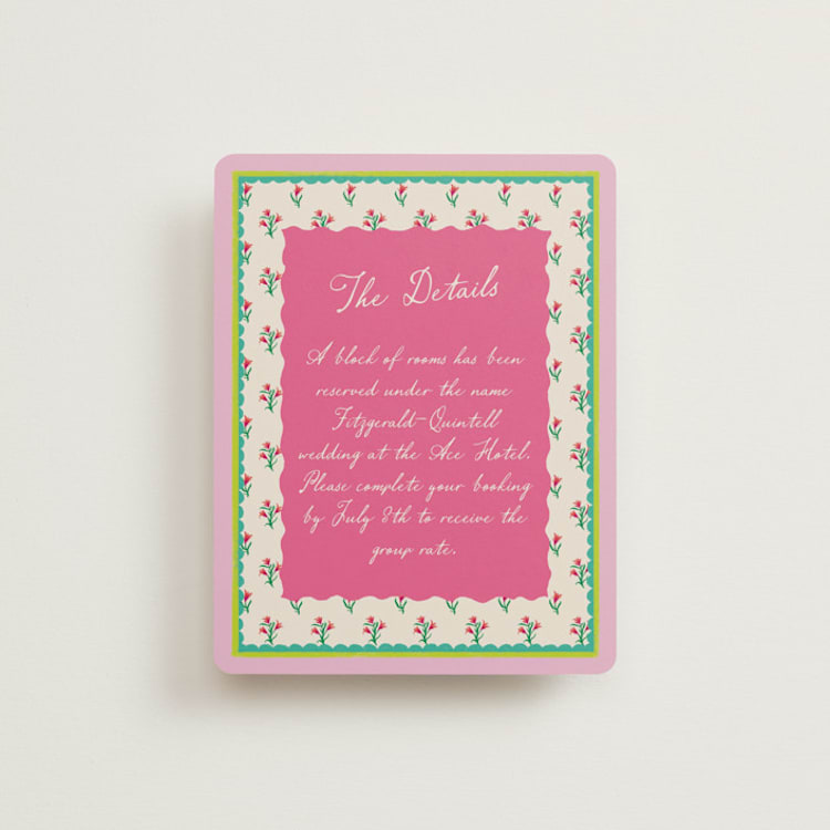 "Whimsical Hand Illustrated Crest" - Direction Cards in Peony by Jackie Crawford - Front