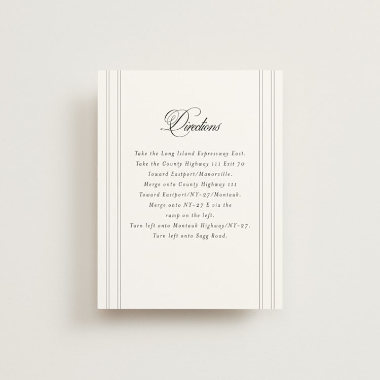 "Black Tie Elegance" - Direction Cards in Tuxedo by Nicoletta Savod - Front
