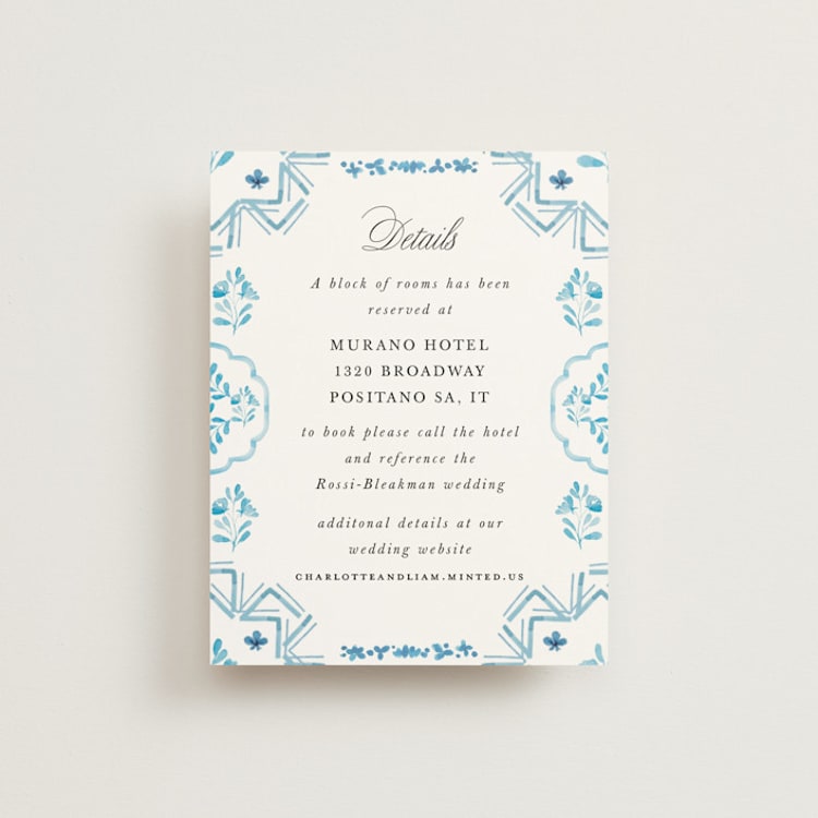 "Almafi" - Direction Cards in Cerulean by Itsy Belle Studio - Front