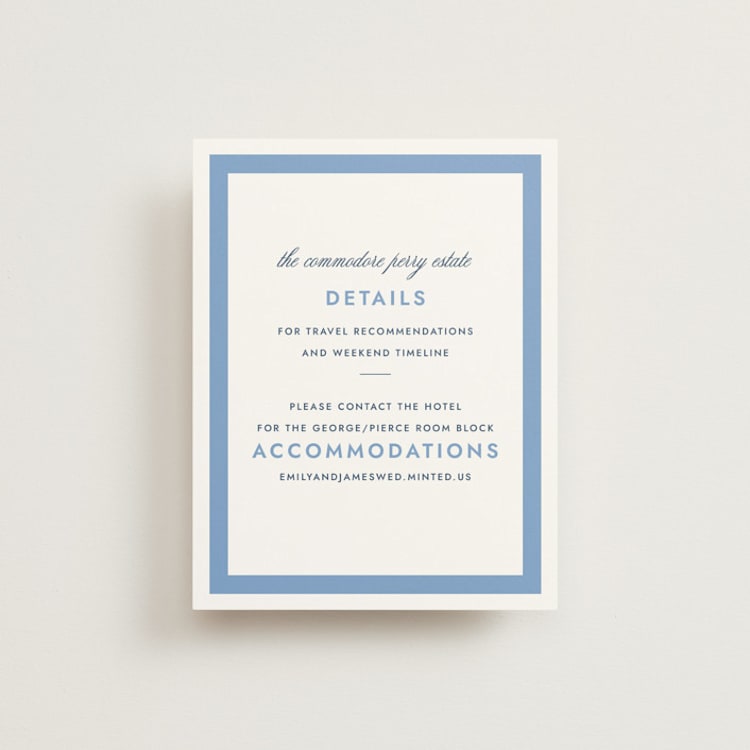"Montauk" - Direction Cards in Blue Bell by Megan Davis - Front