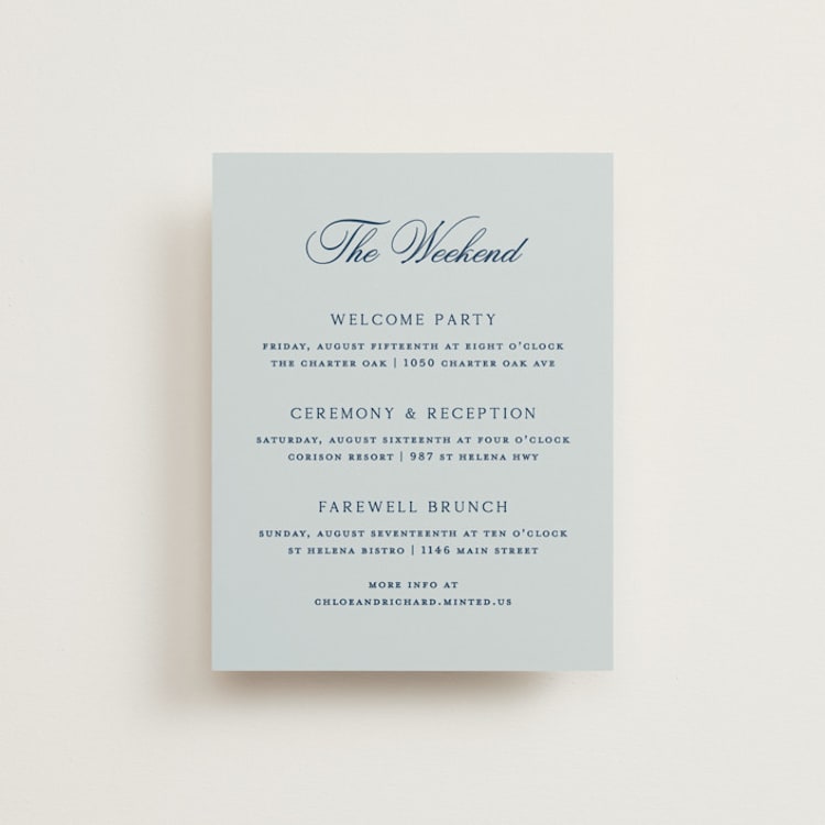 "Landscape Script" - Direction Cards in Sky by Kelly Schmidt - Front