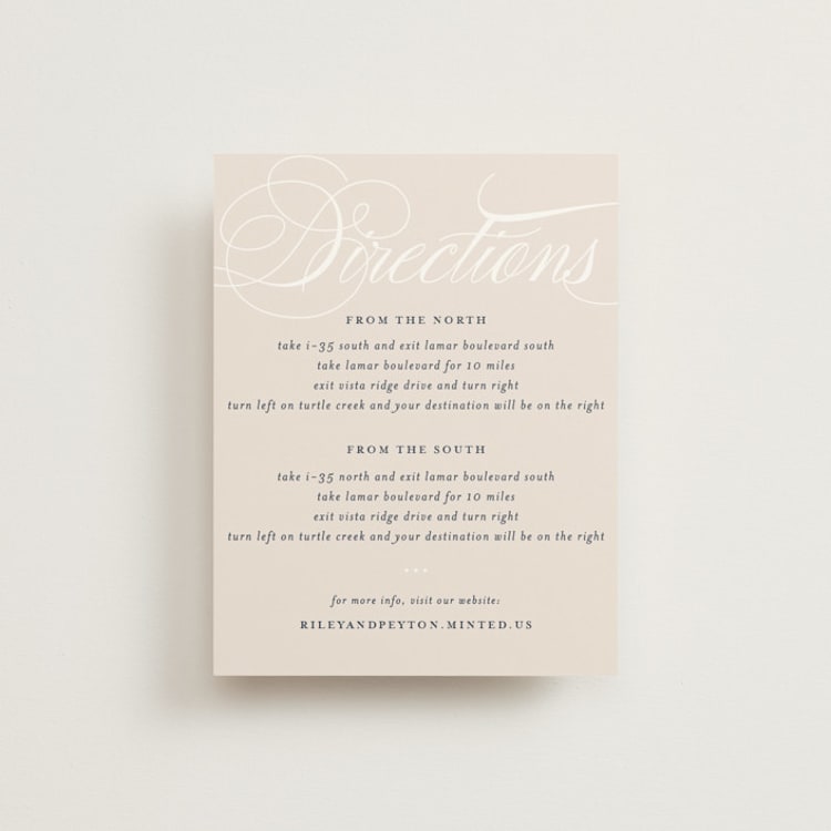 "Fresh Monogram" - Direction Cards in Latte by Lauren Chism - Front