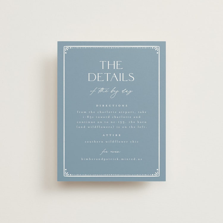 "Porcelain" - Direction Cards in Delft Blue by Ashley DeMeyere - Front