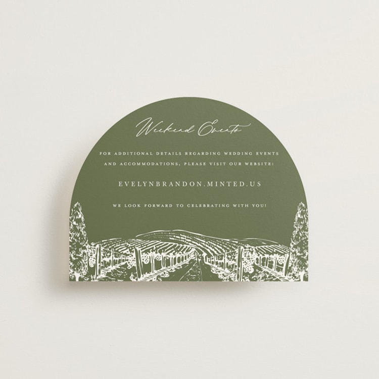 "Vineyard" - Direction Cards in Olive by Sarah Brown - Front