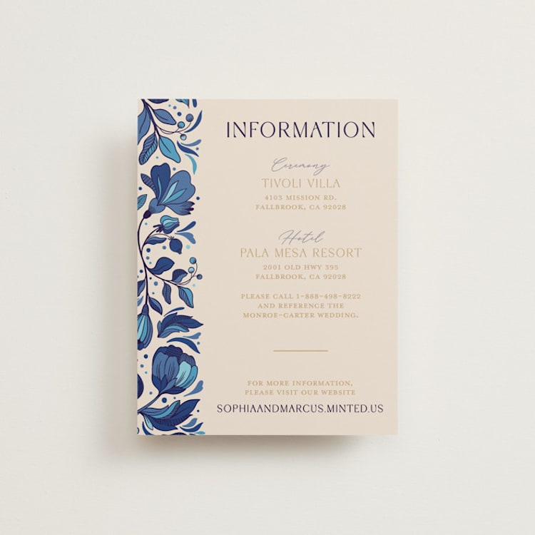 "Gilded" - Direction Cards in Cerulean by GeekInk Design - Front