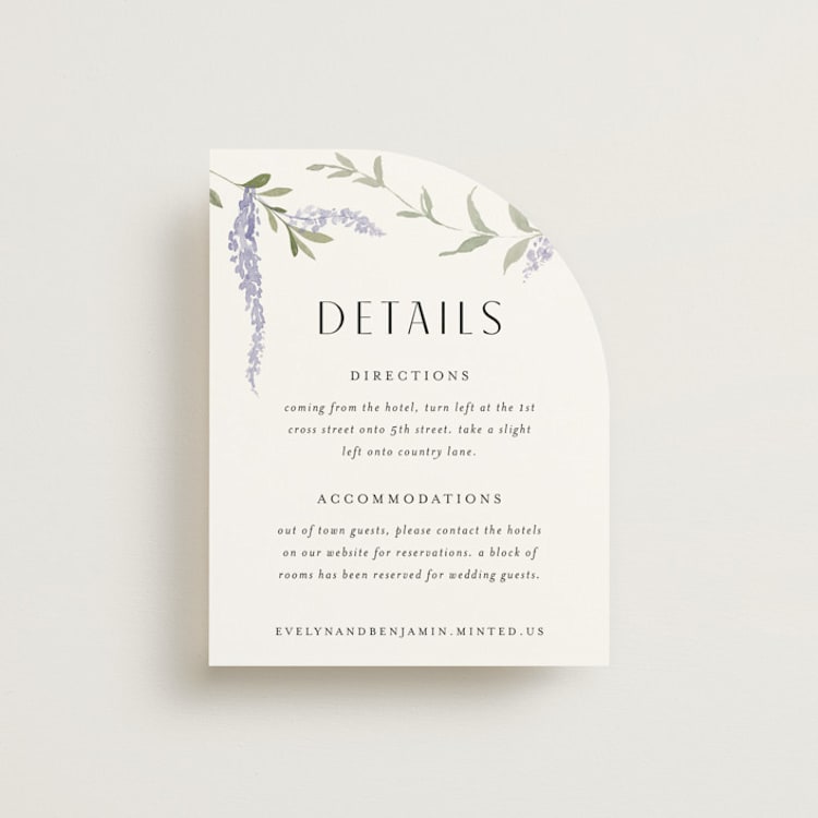 "Enchanted Evening" - Direction Cards in Lavender by Design Lotus - Front