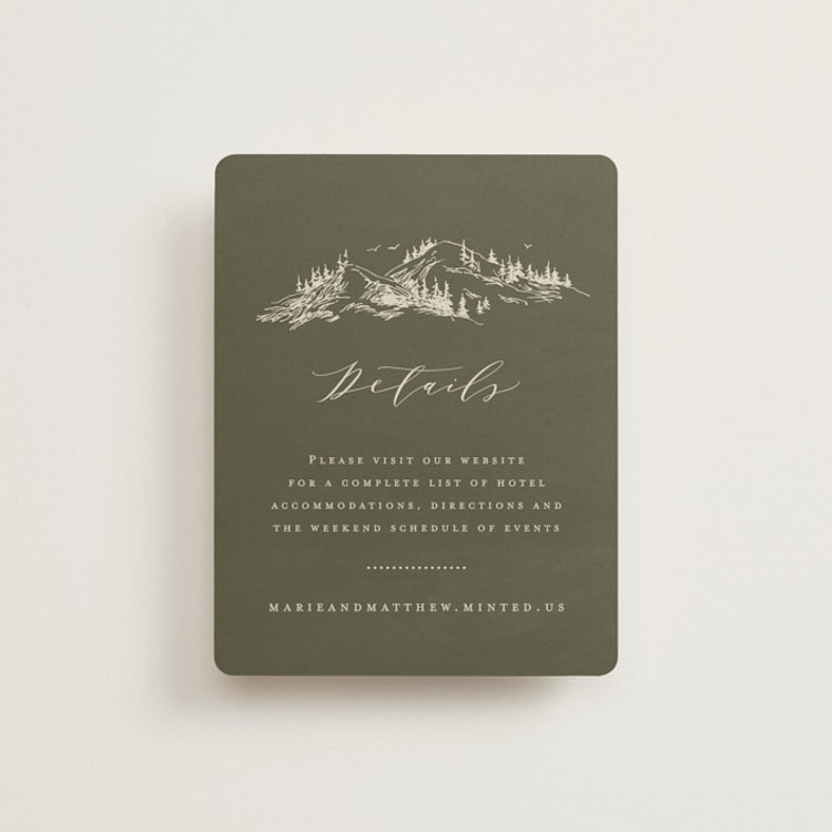 "into the mountains" - Direction Cards in Olive by Helen Halik - Front