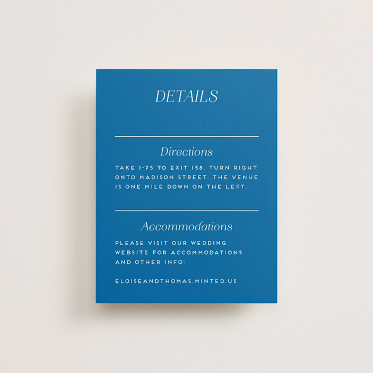 "Blossoms Abound" - Direction Cards in Cobalt by Genna Blackburn - Front