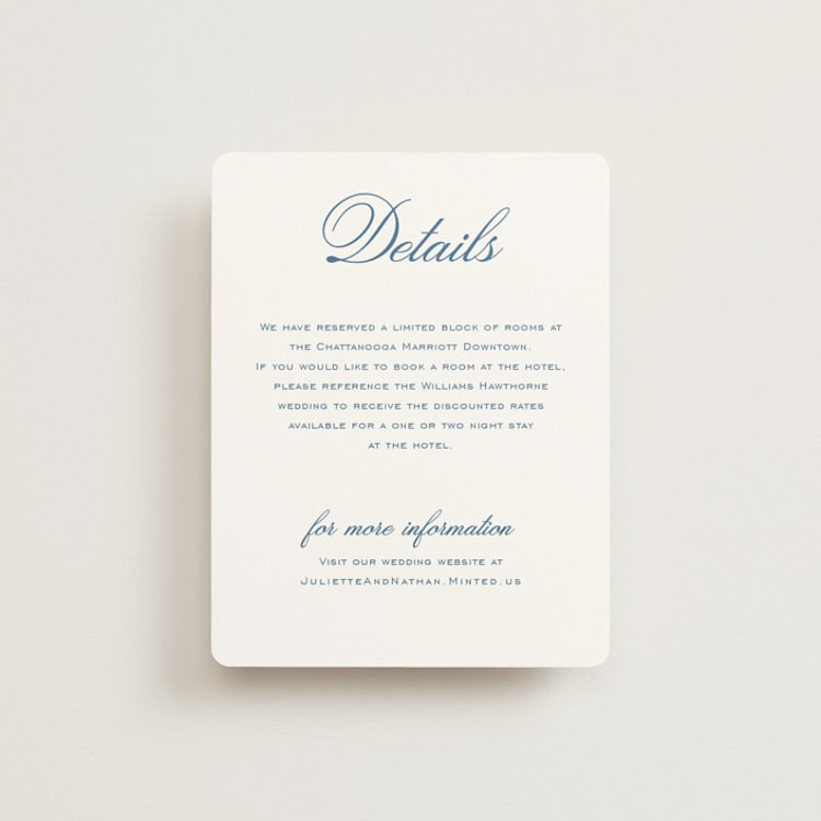 "Marenza" - Direction Cards in Bluebell by Jessica Williams - Front