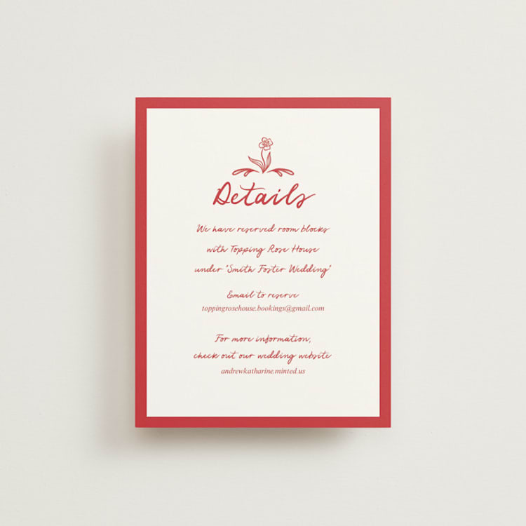 "Love in Bloom" - Direction Cards in Brick by Julia Liverton - Front