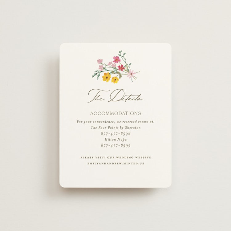 "Wildflower wreath" - Direction Cards in Peony by Yaling Hou Suzuki - Front