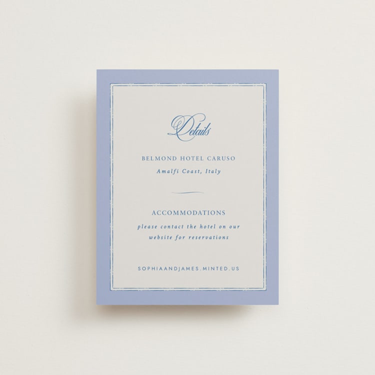 "Amalfi Blue" - Direction Cards in Blue Mist by Design Lotus - Front