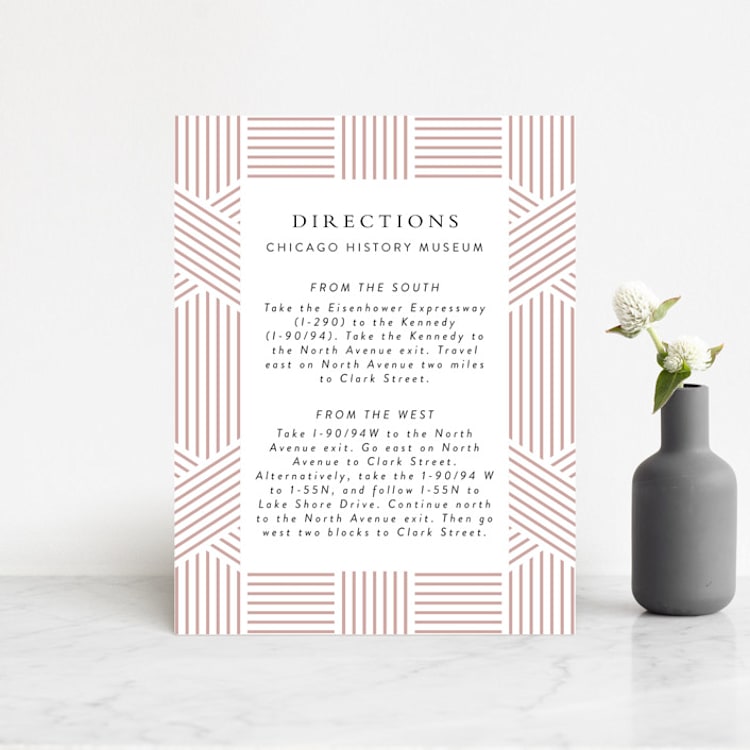 "Tara" - Direction Cards in Blush by Kampai Designs - Front