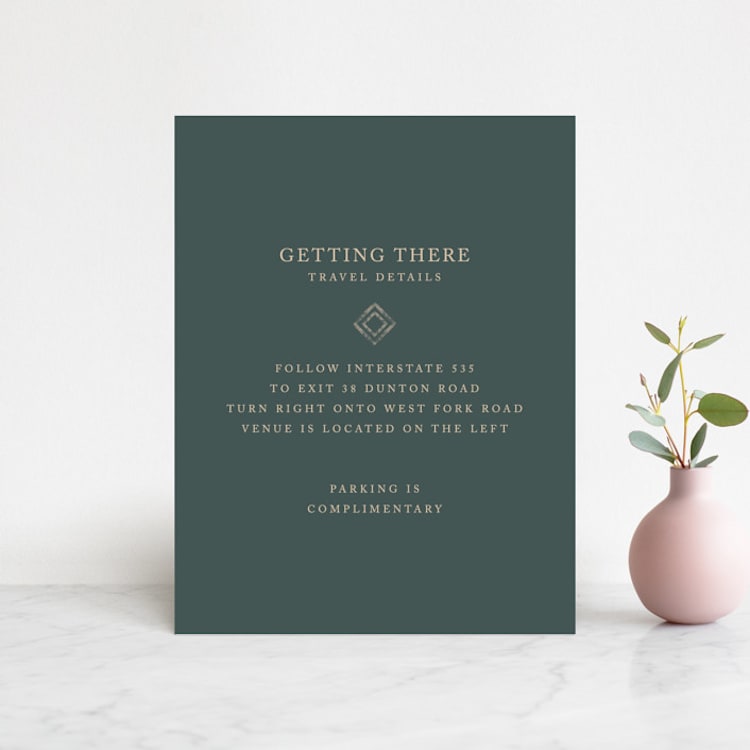"Simply Modern" - Direction Cards in Jade by Something Noir - Front