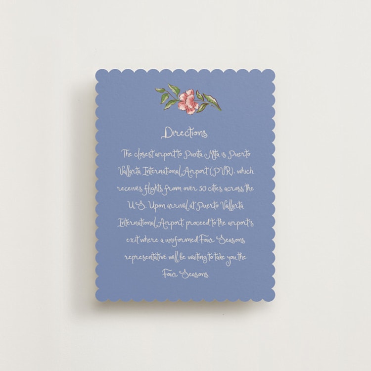 "Artisan Wedding" - Direction Cards in Sea by Chris Griffith - Front