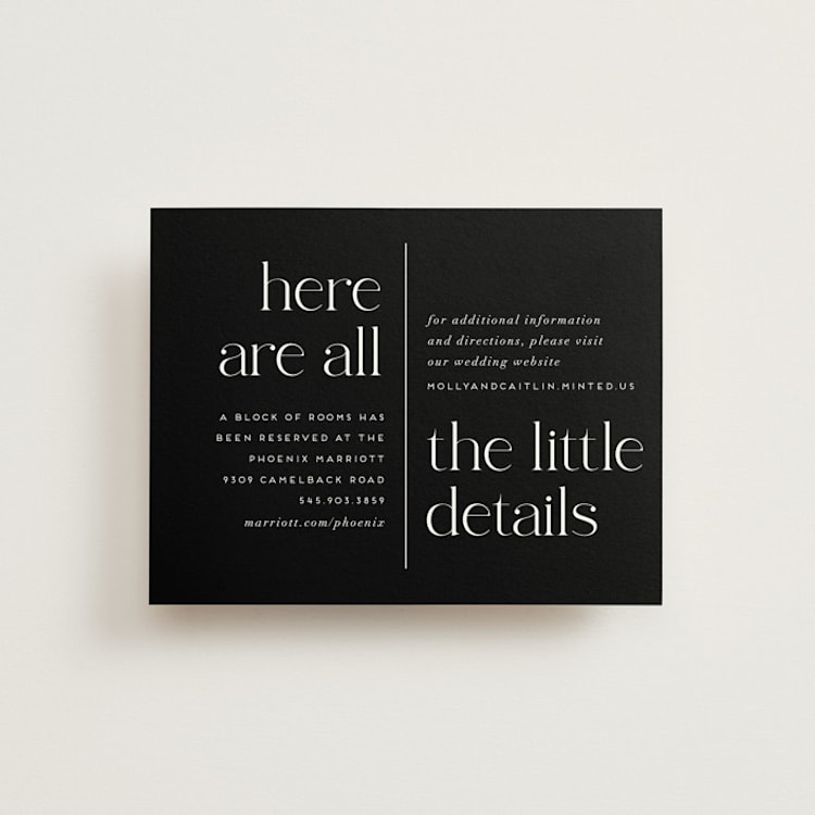 "Split Line" - Direction Cards in Black Tie by Amy Payne - Front