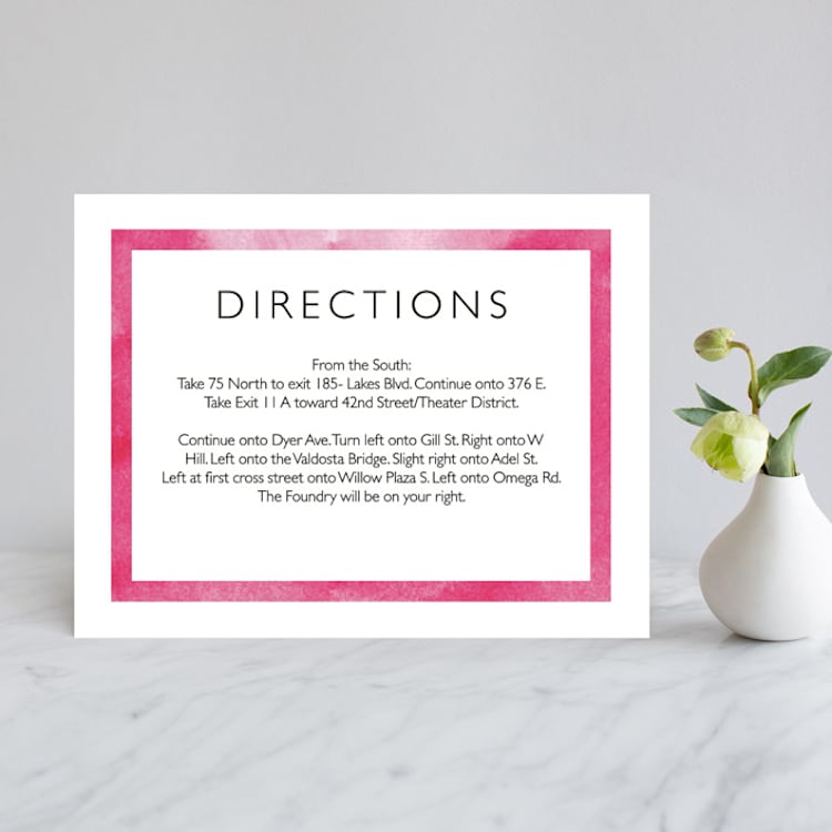 "Skyline Atlanta" - Direction Cards in Magenta by Laura Condouris - Front