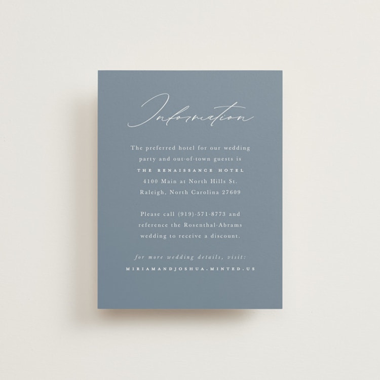 "Linen" - Direction Cards in Midnight by Ashley Rosenbaum - Front