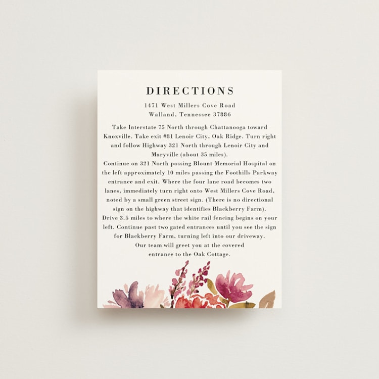 "Autumn Vows" - Direction Cards in Burnt Orange by Chris Griffith - Front