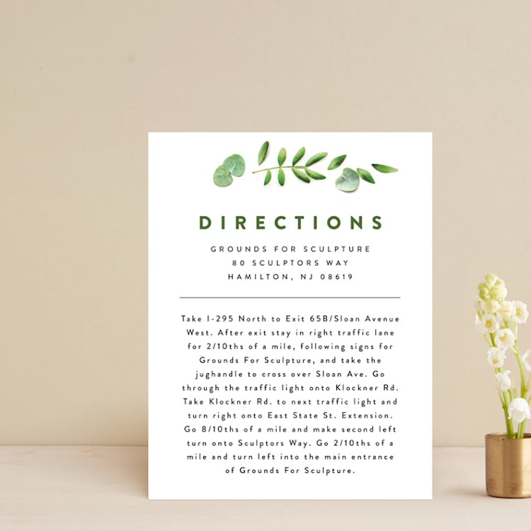"Leaf Arc" - Direction Cards in Sage by Ariel Rutland - Front
