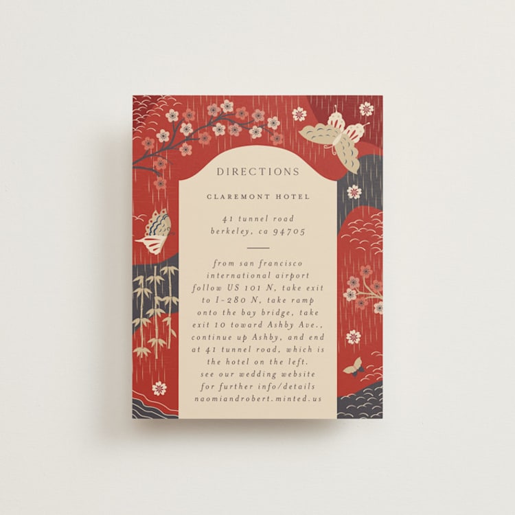 "Japanese Textile" - Direction Cards in Rose by Jennifer Holbrook - Front