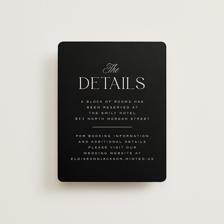 "Galleria" - Direction Cards in Onyx by Laura Hankins - Front