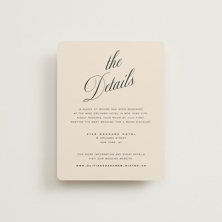 "Modern Romance" - Direction Cards in Almond by Eric Clegg - Front