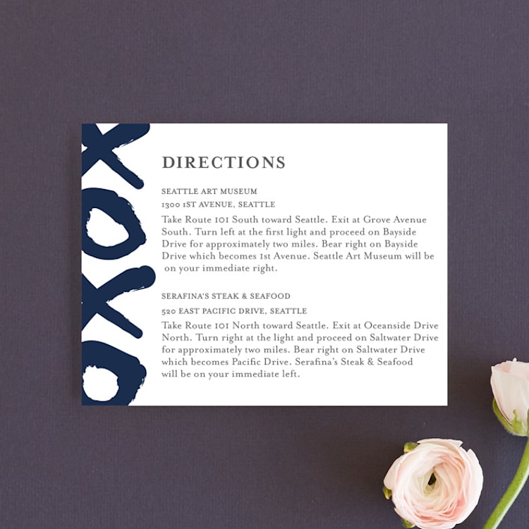 "Brushed Love" - Direction Cards in Night Navy by Lisa Guerrero - Front