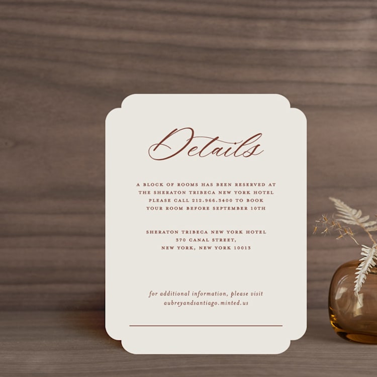 "Streamlined" - Direction Cards in Nutmeg by Nicole Barreto - Front