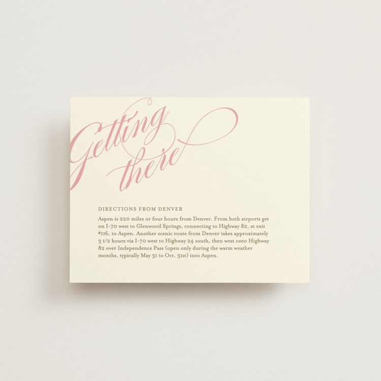 "Winter Flourish" - Direction Cards in Petal Pink by Annie Clark - Front