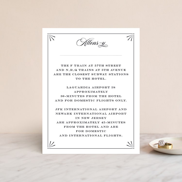 "Nouvelle Ere" - Direction Cards in Midnight by Bonjour Paper - Front