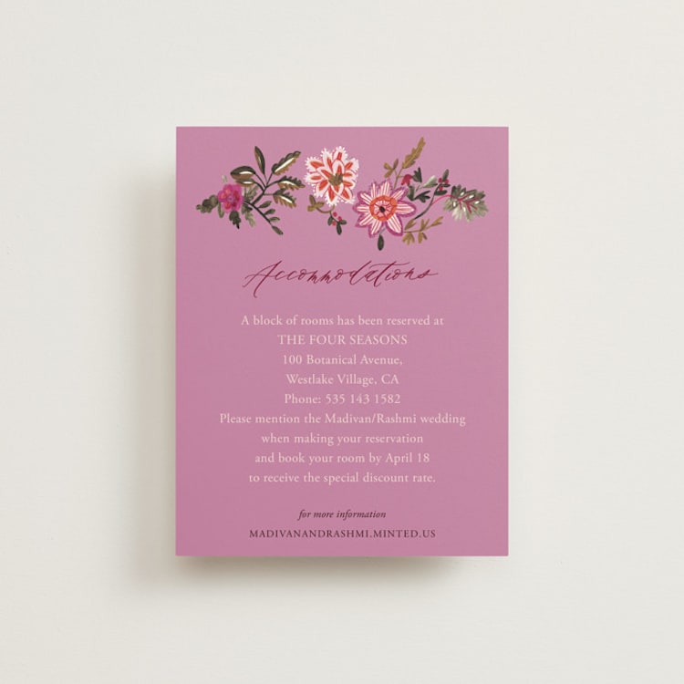 "Indian floral chintz lush" - Direction Cards in Ivory by Caroline Bonne Muller - Front