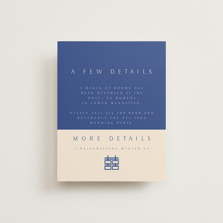 "two toned" - Direction Cards in Marseille Bleu by Deborah Chou - Front