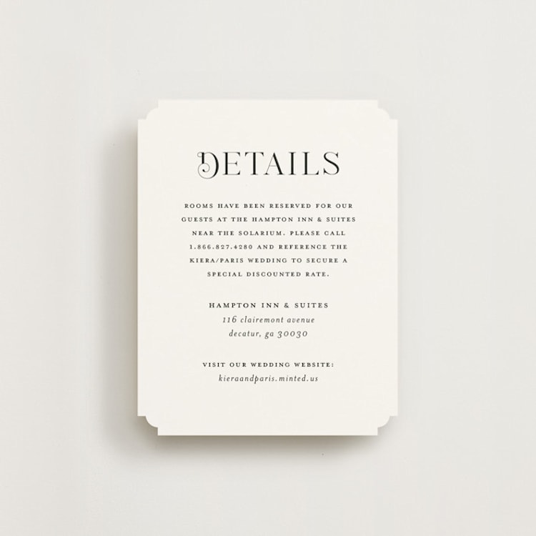 "Embellished Note" - Direction Cards in Tuxedo by tuldok - Front