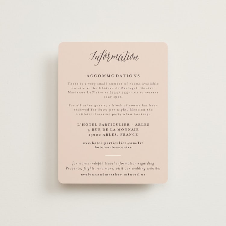 "French Roses" - Direction Cards in Blush by 2birdstone - Front