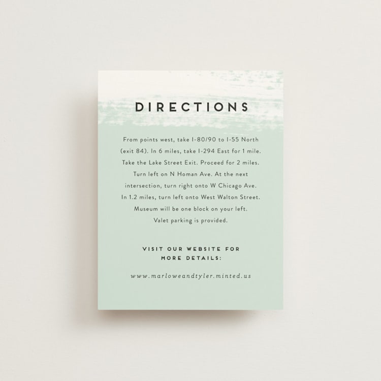 "Museum quality" - Direction Cards in Teal by Jennifer Wick - Front