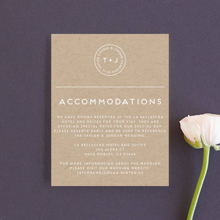 "Modern Stamp" - Direction Cards in Kraft by seulghi - Front