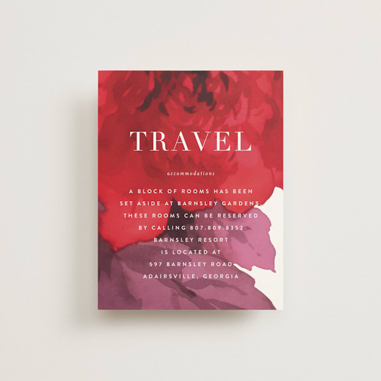 "Centifolia Rose" - Direction Cards in Velvet by kelli hall - Front