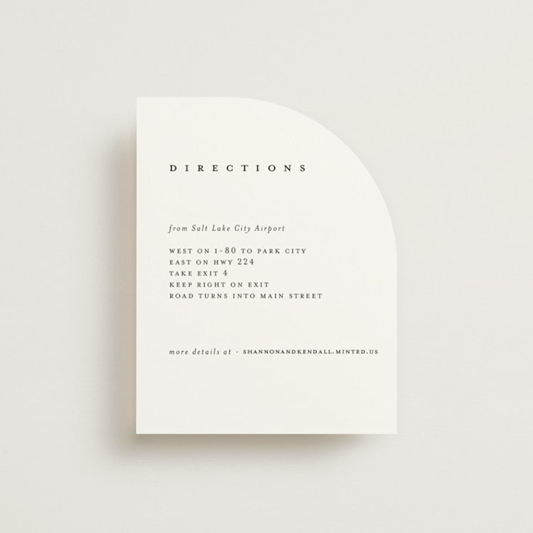 "Sketched Mountains" - Direction Cards in Snow by Mere Paper - Front