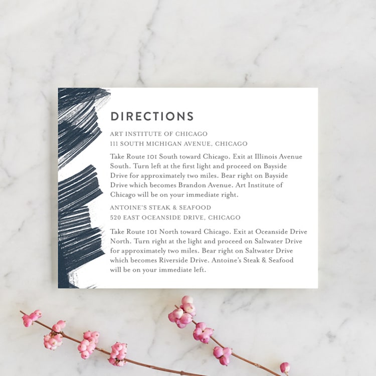 "Modern Brush" - Direction Cards in Steel Blue by Lisa Guerrero - Front